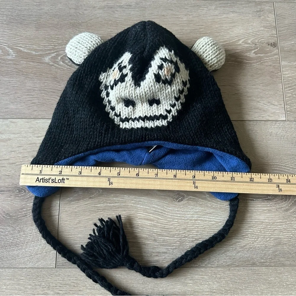 New Hand Knit 100% Wool Monkey Animal Hat Made In Nepal